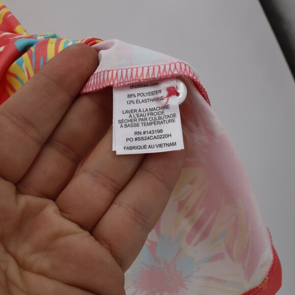 Chubbies Shirt Mens Medium Polo golf Floral Button Up Short Sleeve Stretch fun - Picture 4 of 11